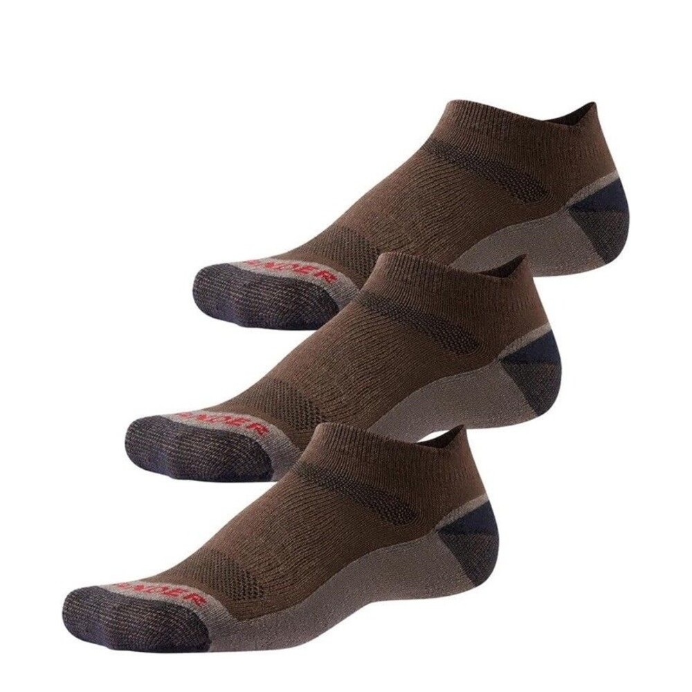 WANDER Merino Wool Ankle Running Hiking Socks 3 Pairs Cushioned Athletic Men Med